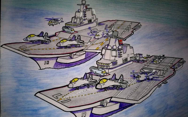 中國航空母艦繪畫指南，一步步教你如何繪制航空母艦，中國航空母艦繪畫教程，一步步教你繪制航空母艦全攻略